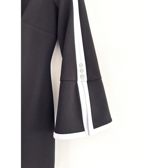 Tommy Hilfiger | Women's Black Sheath Crew Neck Back Zip Dress Size 2 - Picture 3 of 8